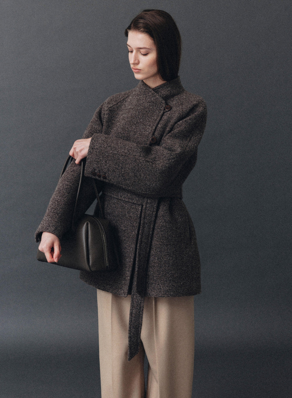 Kindersalmon Stina Half Coat Truffle