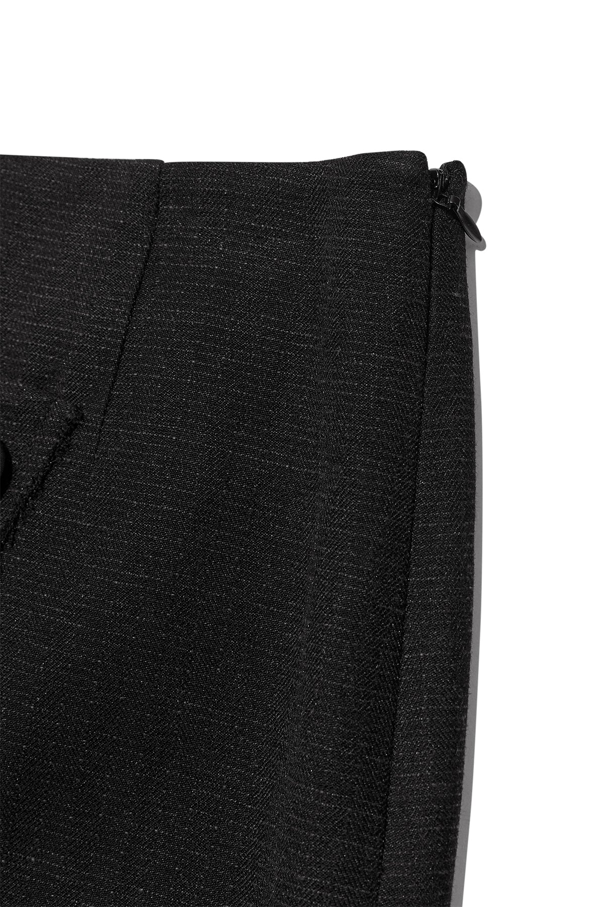 [matinkim] STRIPE HERRINGBONE WRAP MINI SKIRT IN BLACK