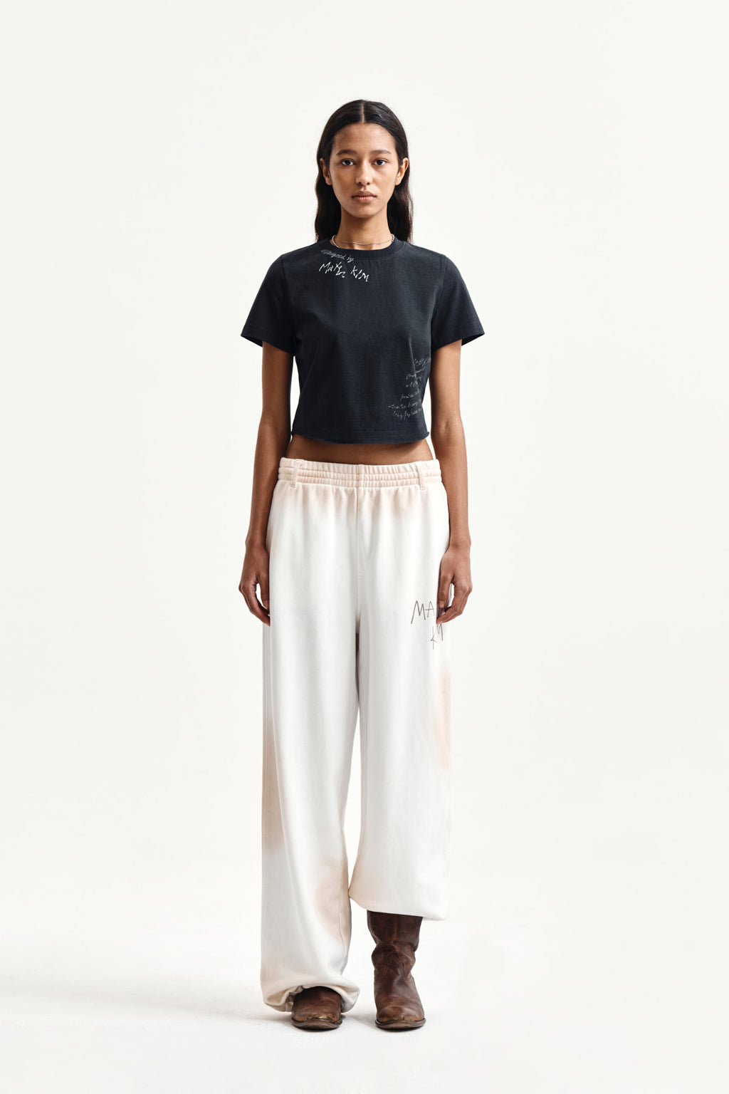 Matinkim Vintage Washed Logo Sweatpants IN Ivory
