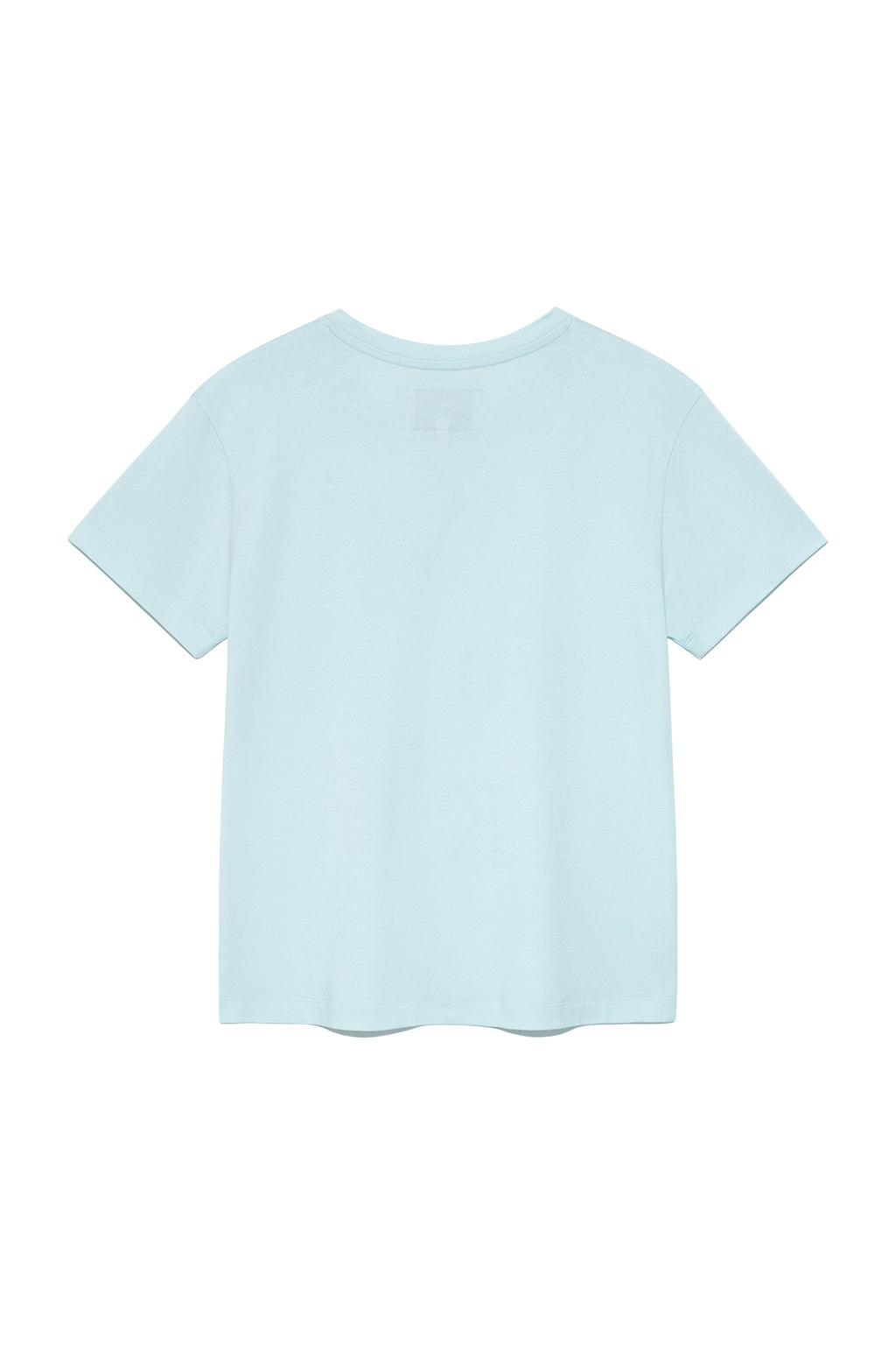 [matinkim] PATCHWORK GRAPHIC PRINTING LOGO TOP IN LIGHT BLUE