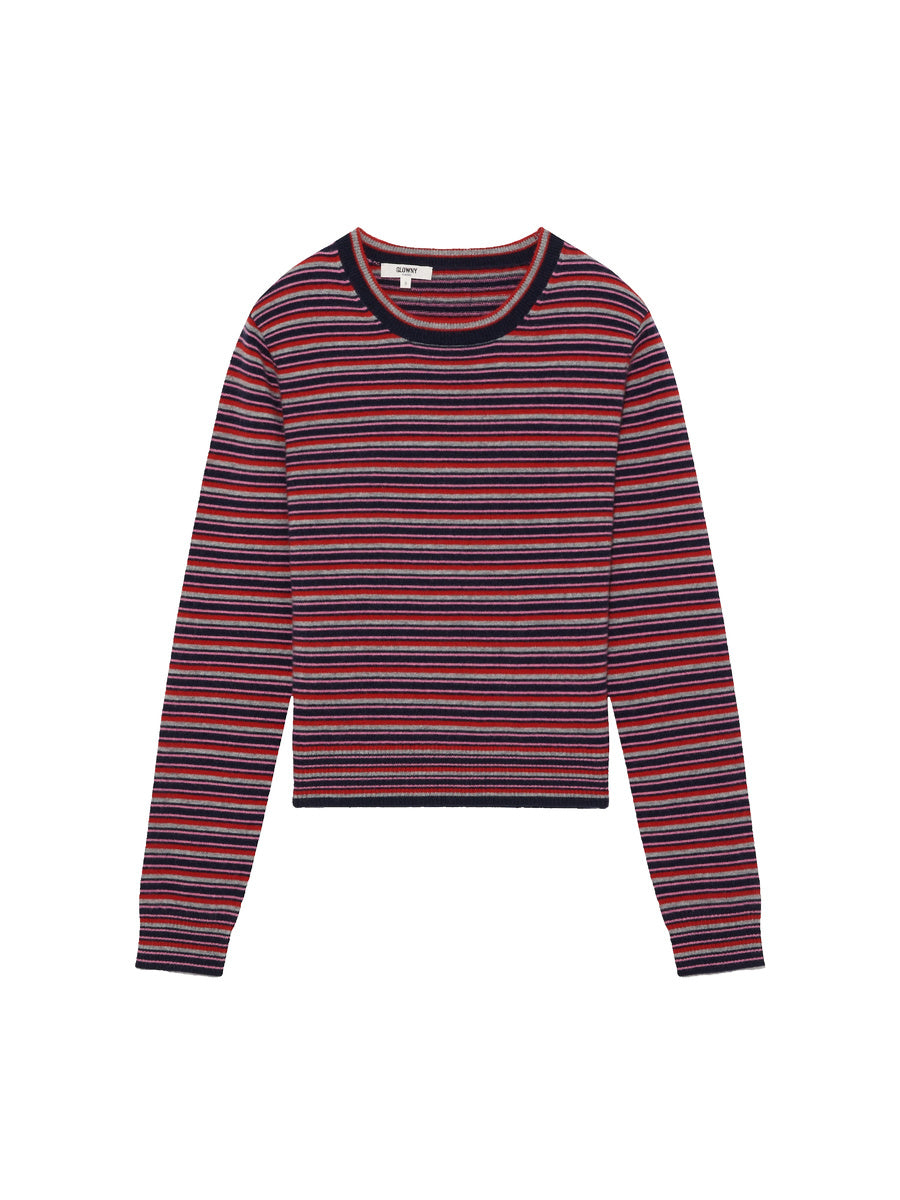 GLOWNY G Mixed Stripe Cashmere Knit (Red)