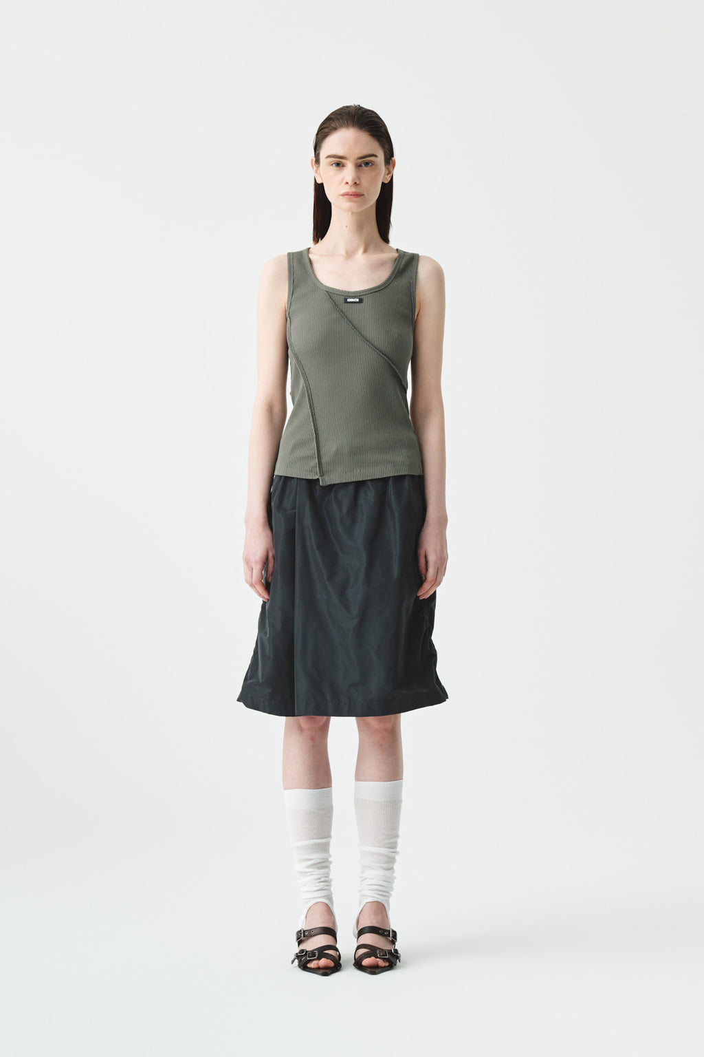 Matinkim Matin Kim Ribbed Slim Sleeveless IN Khaki