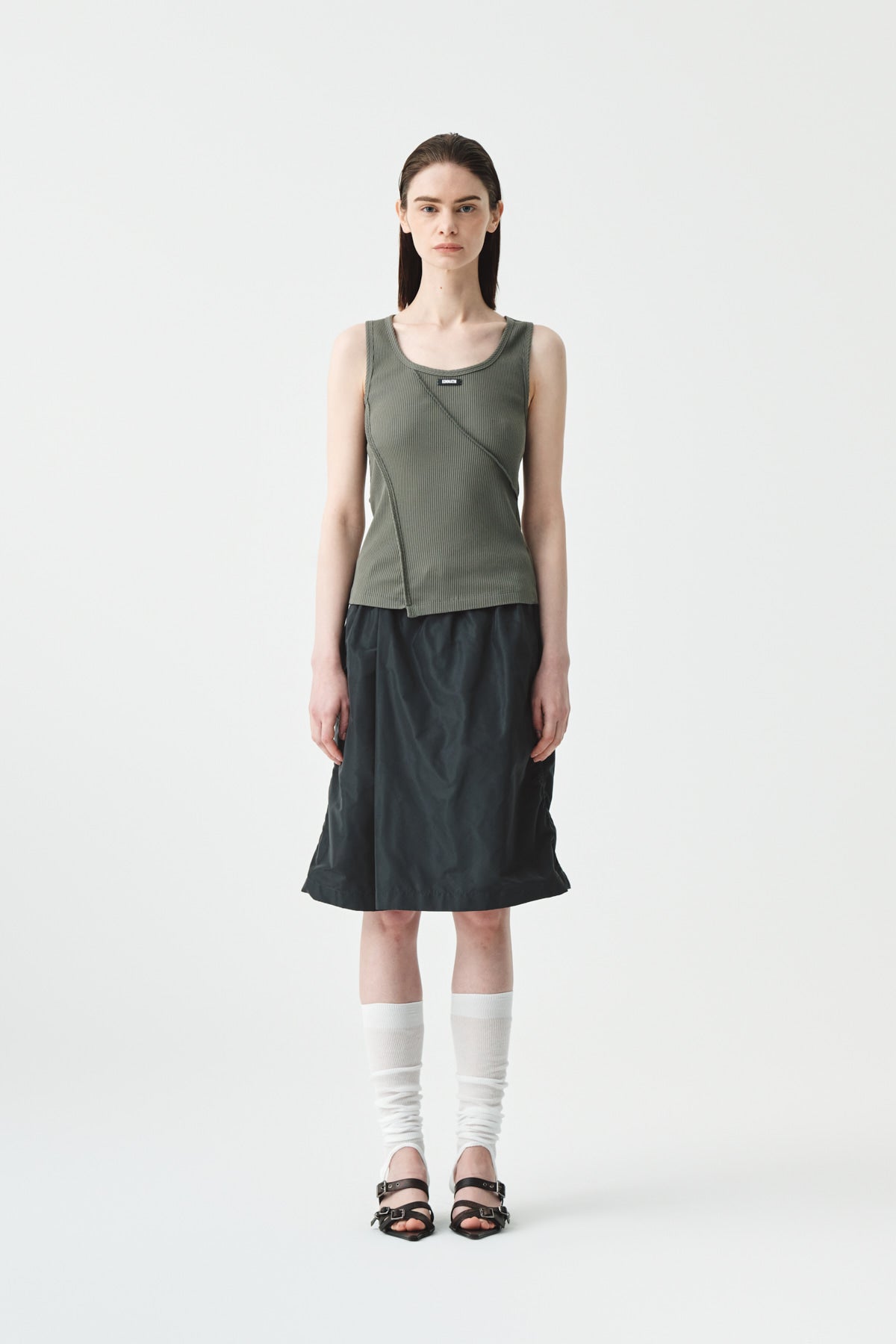 Matinkim Matin Kim Ribbed Slim Sleeveless IN Khaki