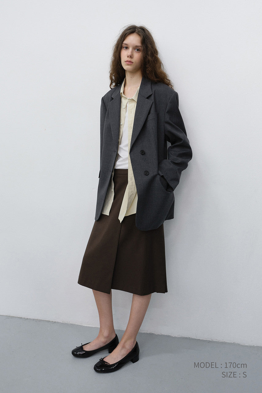 Dunst Pleats Midi Wrap Skirt Brown