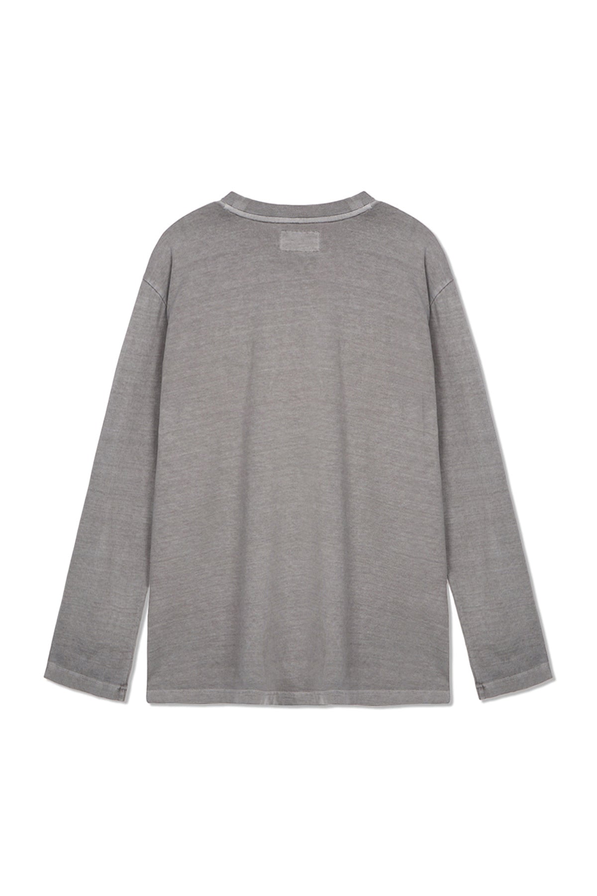 Matin Kim MATIN LNY 26 PIGMENT LONG SLEEVE TOP in Light Grey, Korean designer fashion