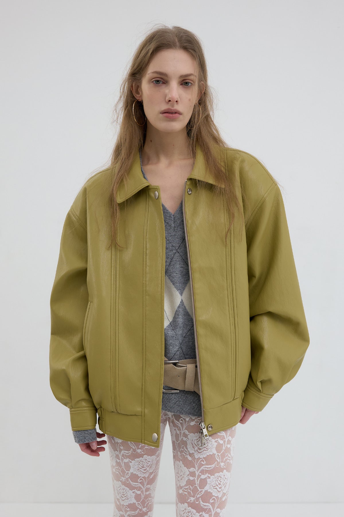 Overdueflair Vintage Leather Blouson Jacket Mustard