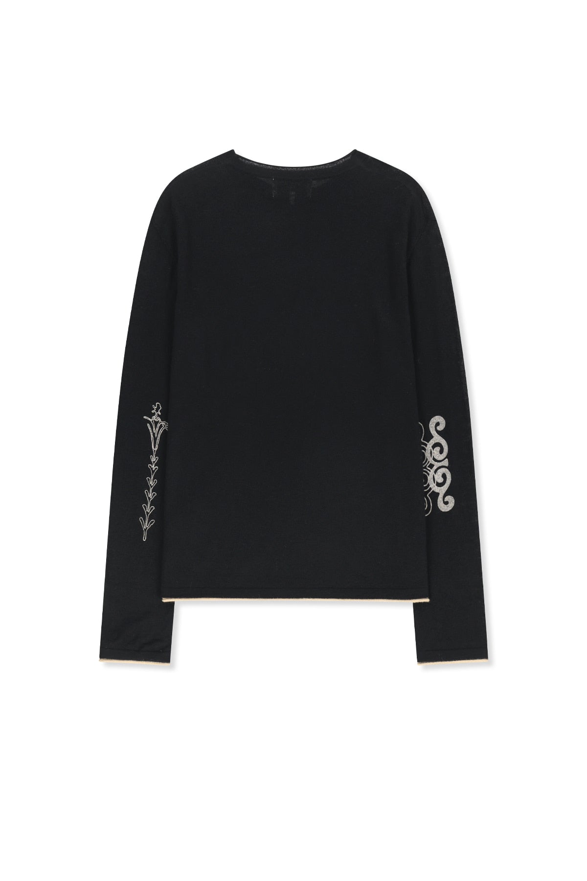 Matinkim Matin Sleeve Graphic Sheer Knit Pullover IN Black