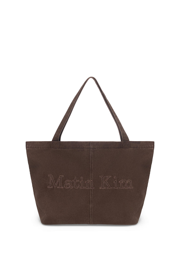 Matinkim Vintage Washed Cotton Shoulder Bag IN Brown