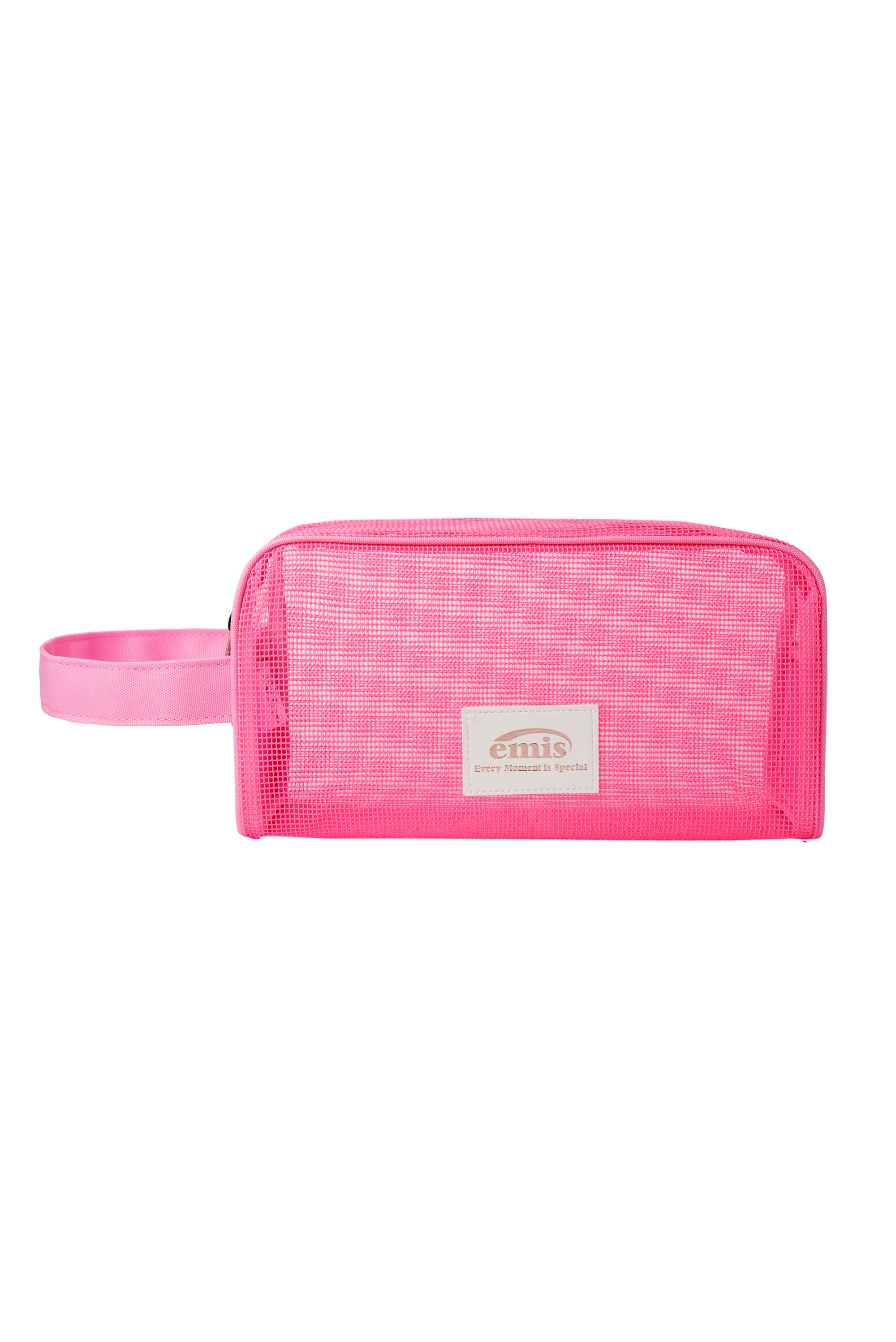 PVC MESH BEACH POUCH-PINK