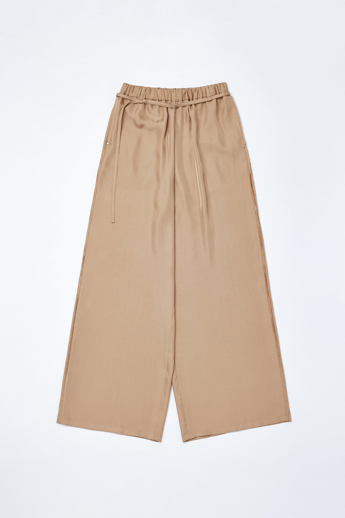 Matinkim Belted Silky Wide Pants IN Beige