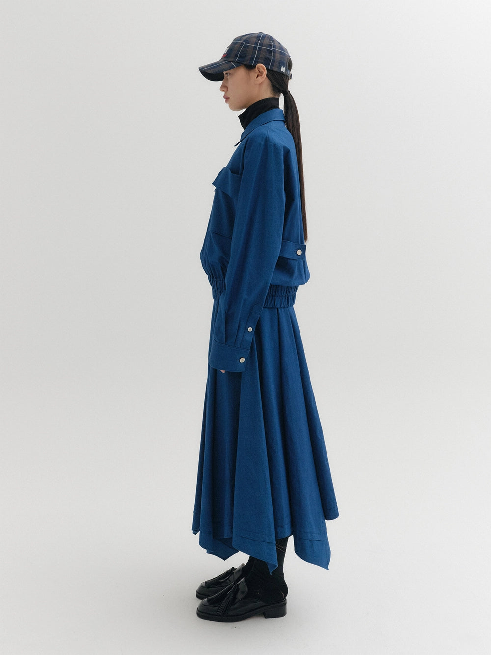 EENK Drape Long Skirt - Blue