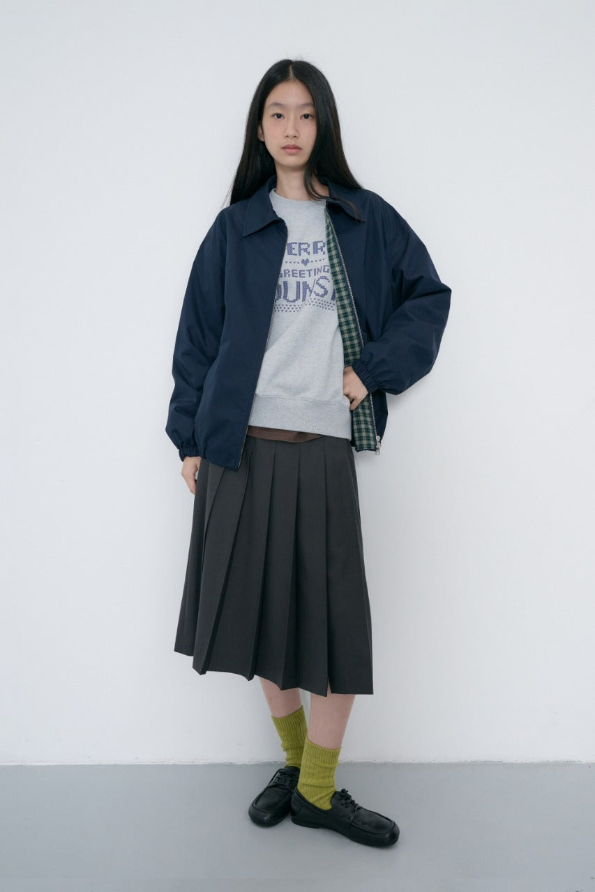 Dunst Pleats Long Skirt Charcoal Grey