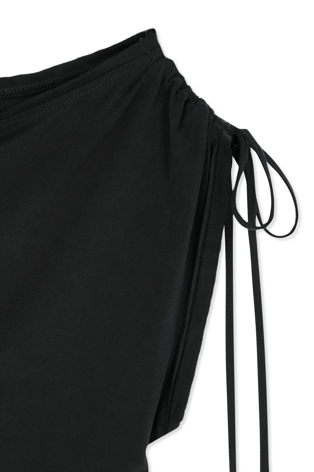 Matinkim Draped Asymmetric Sleeveless Top IN Black