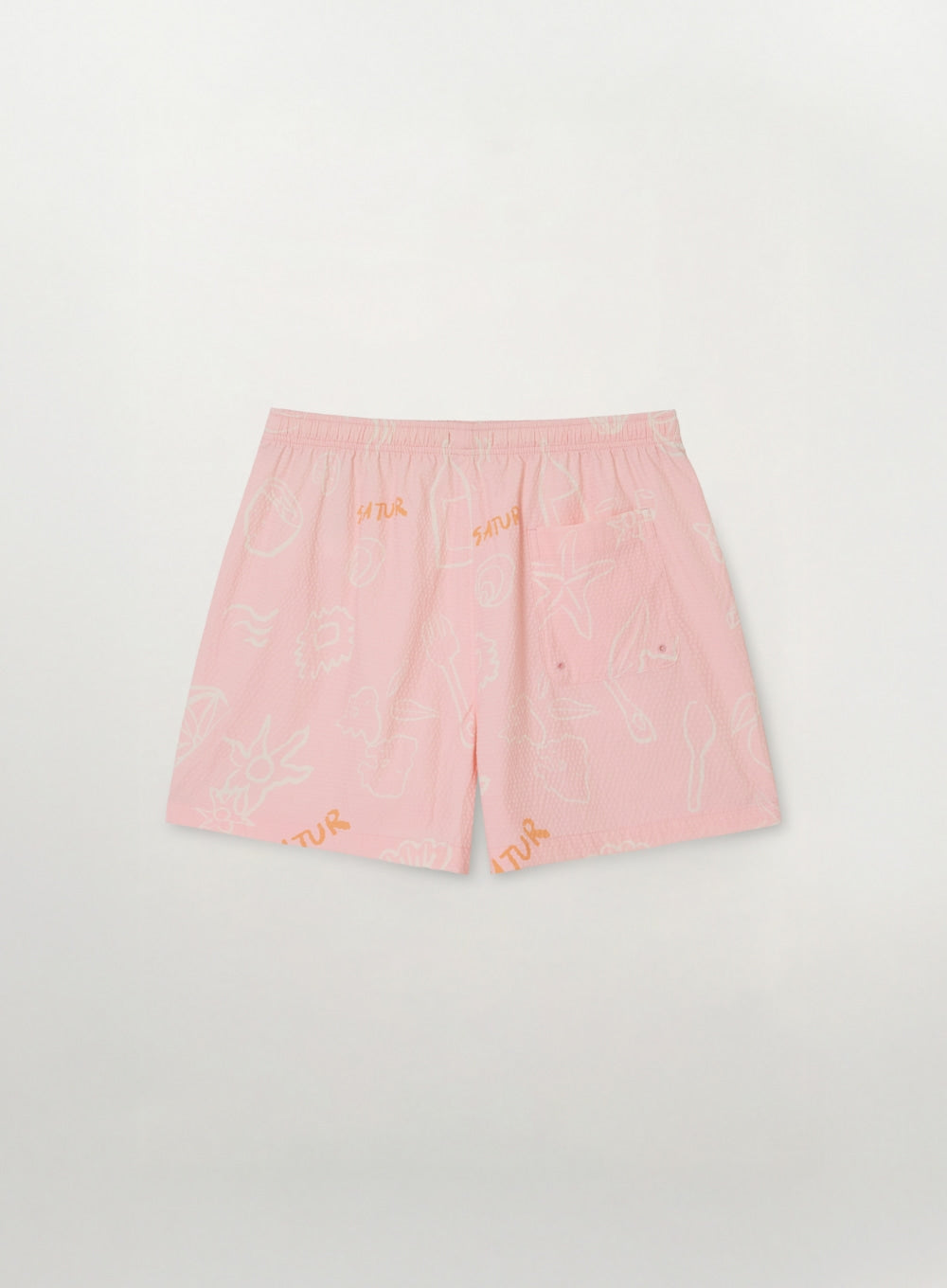 Satur (W) Hand Drawing Graphic Swim Shorts - Pink