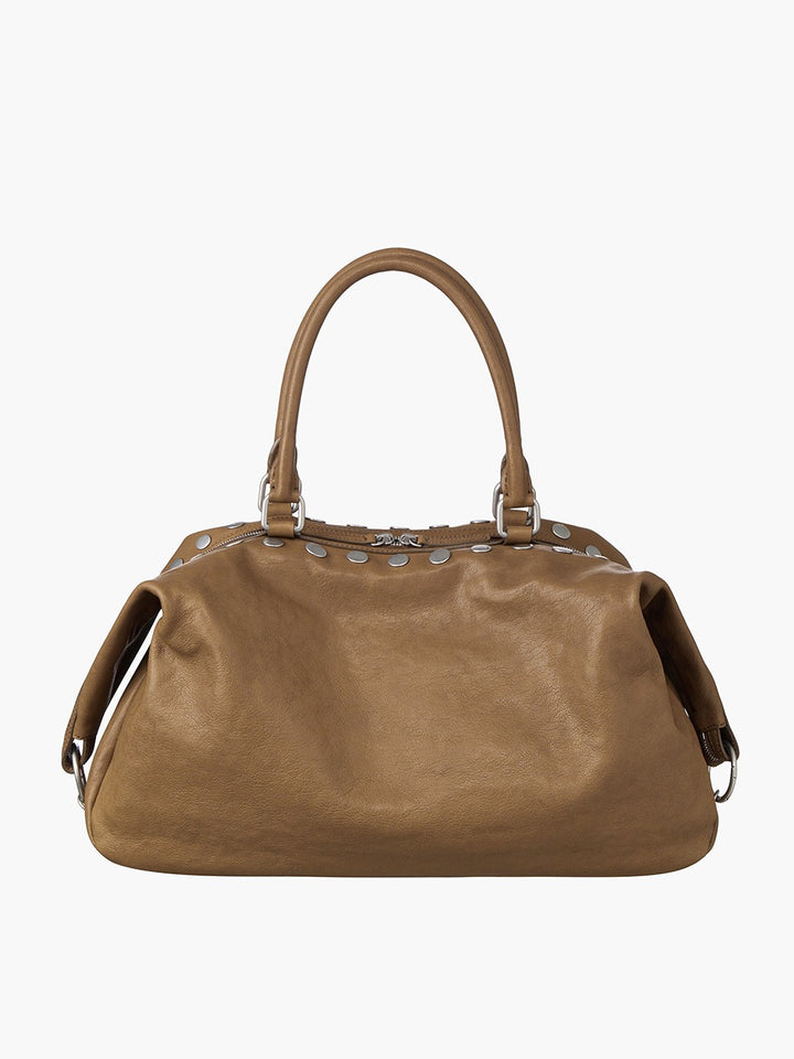Margesherwood Dumpling Stud vintage camel washed nappa
