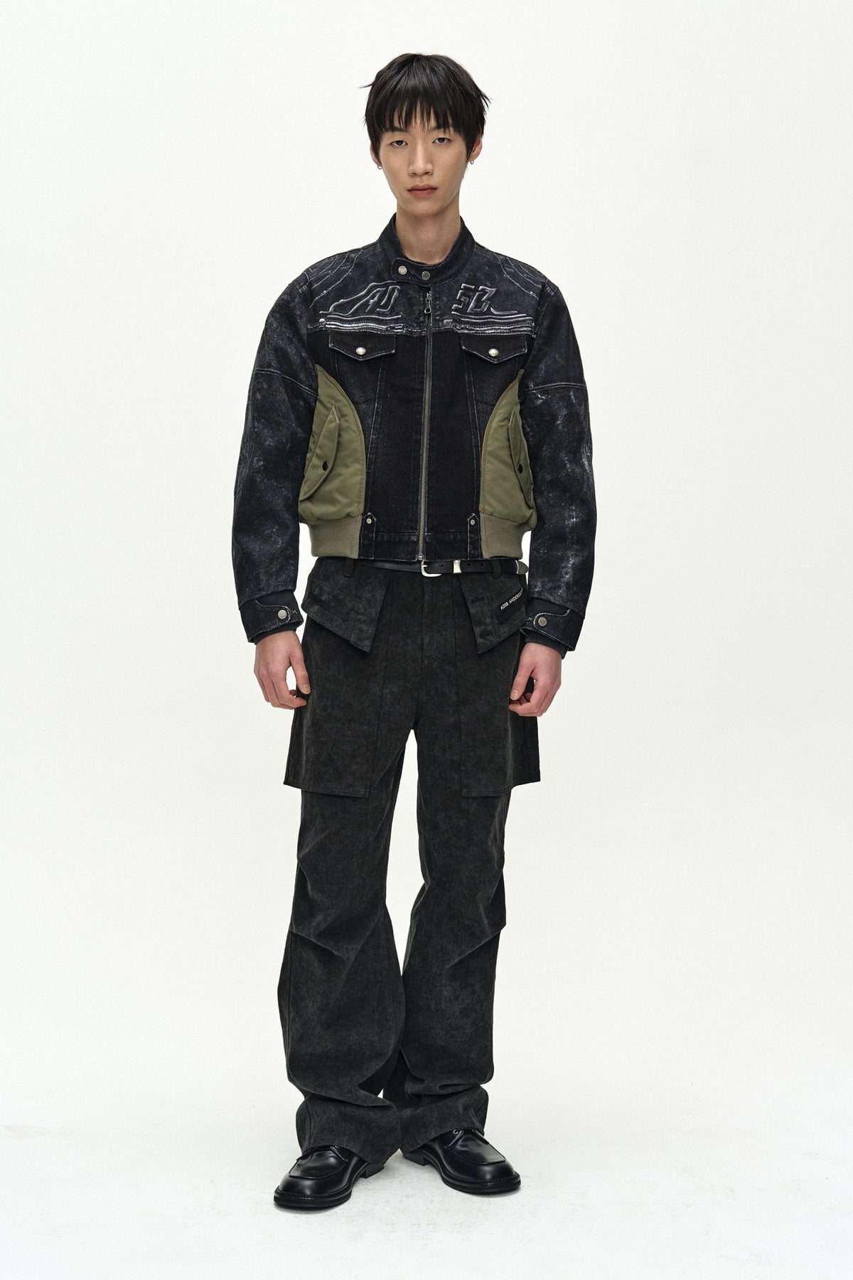 Andersson Bell Nylon Patch Racing Denim Combo Jacket