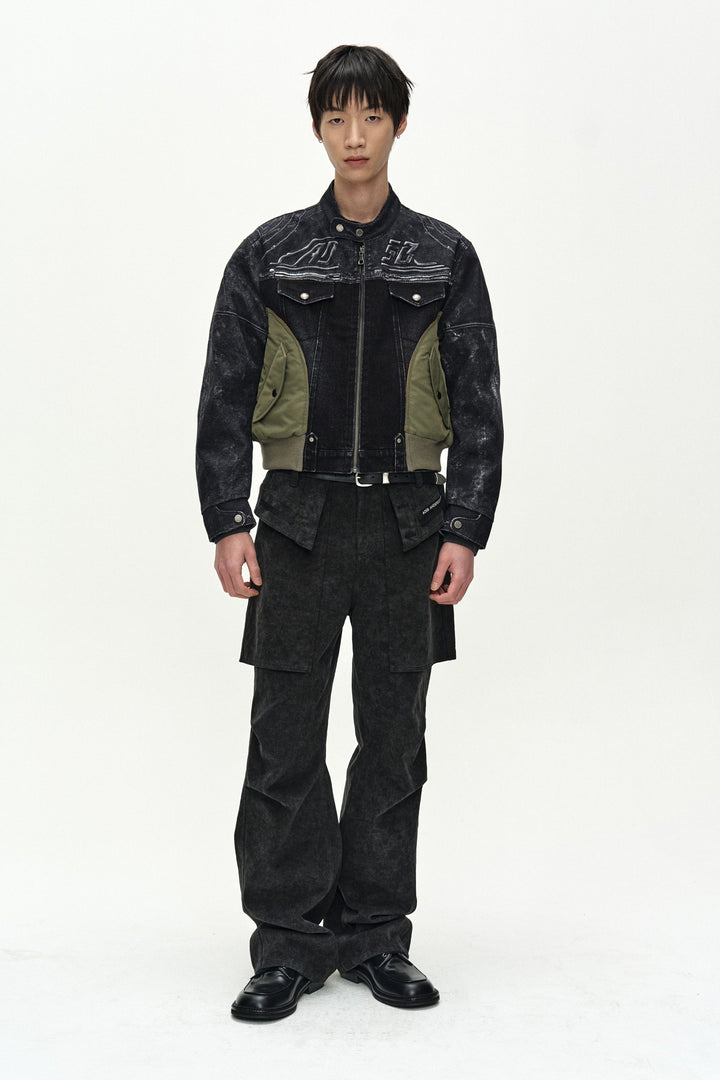 Andersson Bell Nylon Patch Racing Denim Combo Jacket