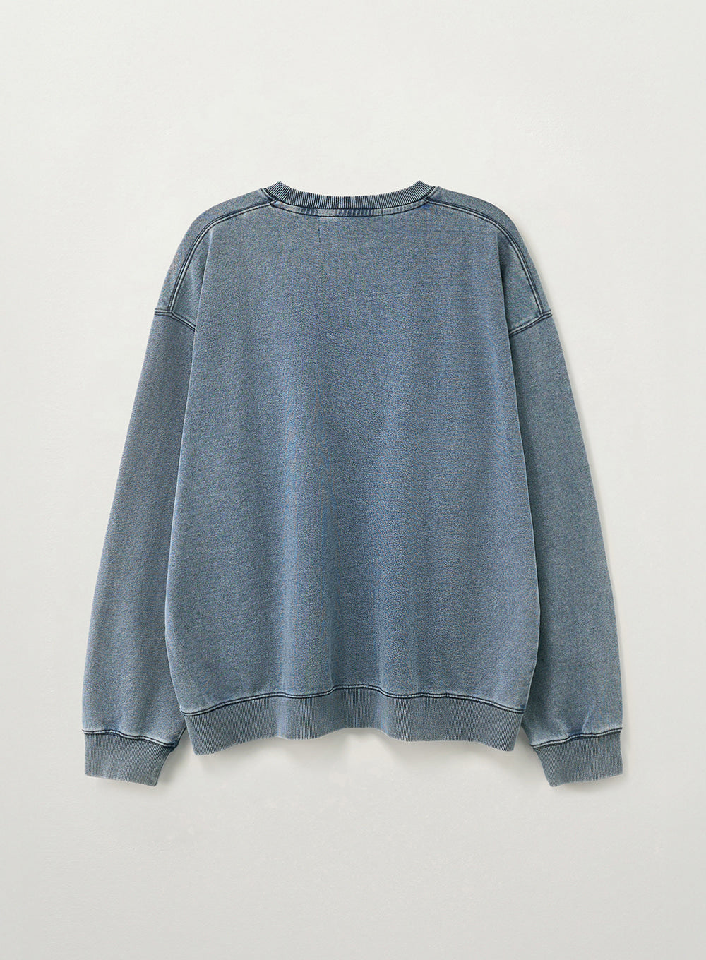 satur Denim Like Washed Sweatshirt - Blue