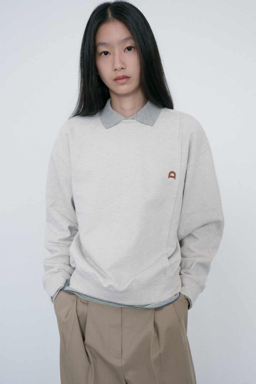 Dunst Unisex Dunst Logo Crease Sweatshirt Oatmeal Melange