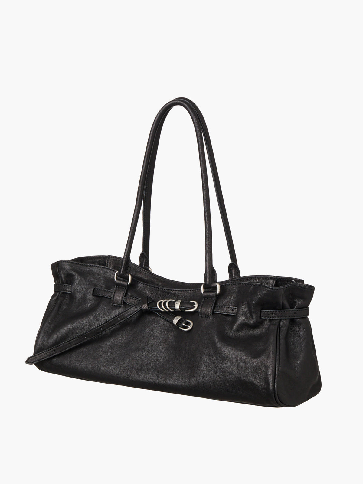 Margesherwood Soft Grandma Shoulder Bag black washed nappa