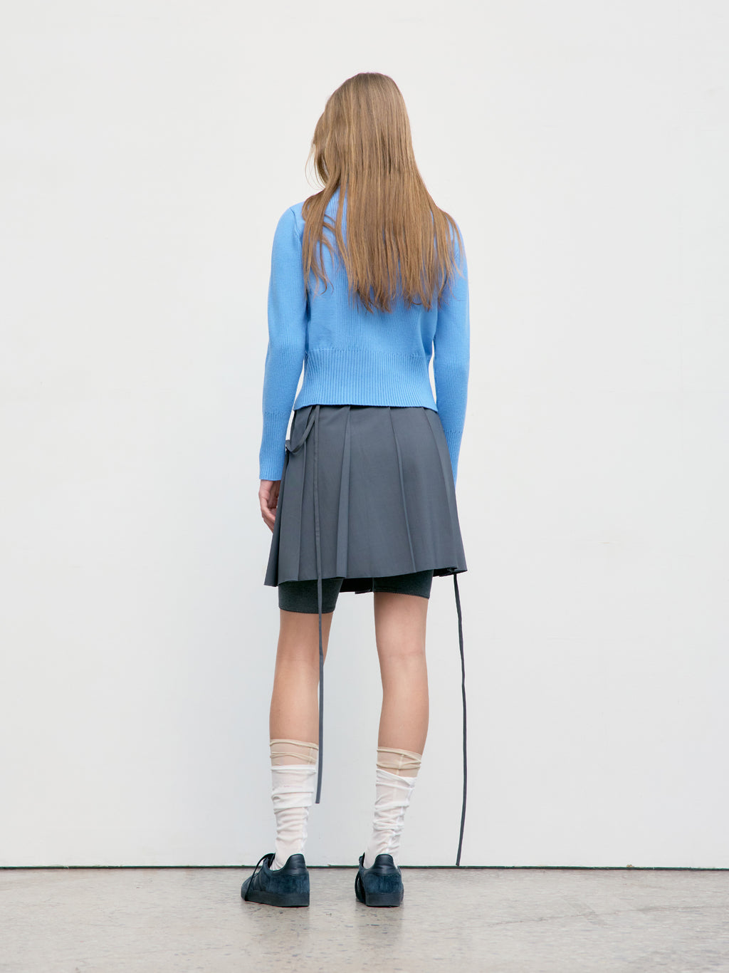 Low Classic Pleated Mini Dress Grey