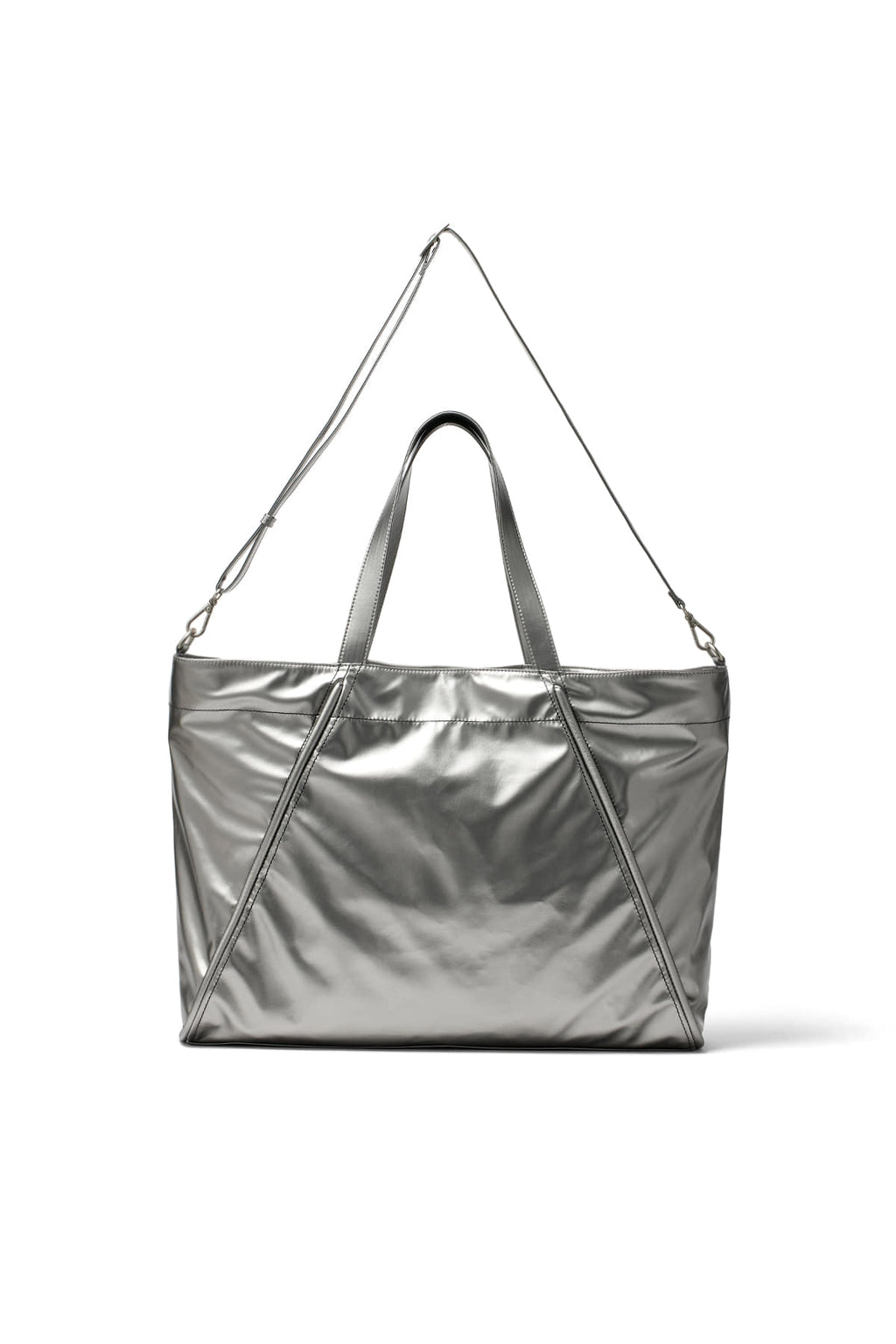 [matinkim] BIG COATING TOTE BAG IN DARK SILVER
