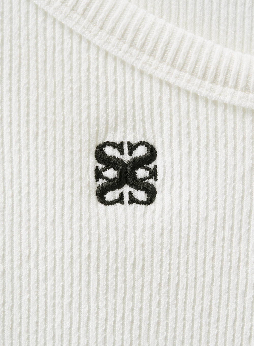 [satur] (W) Unbalance Neck Line Layered Sleeveless Top - Pure White