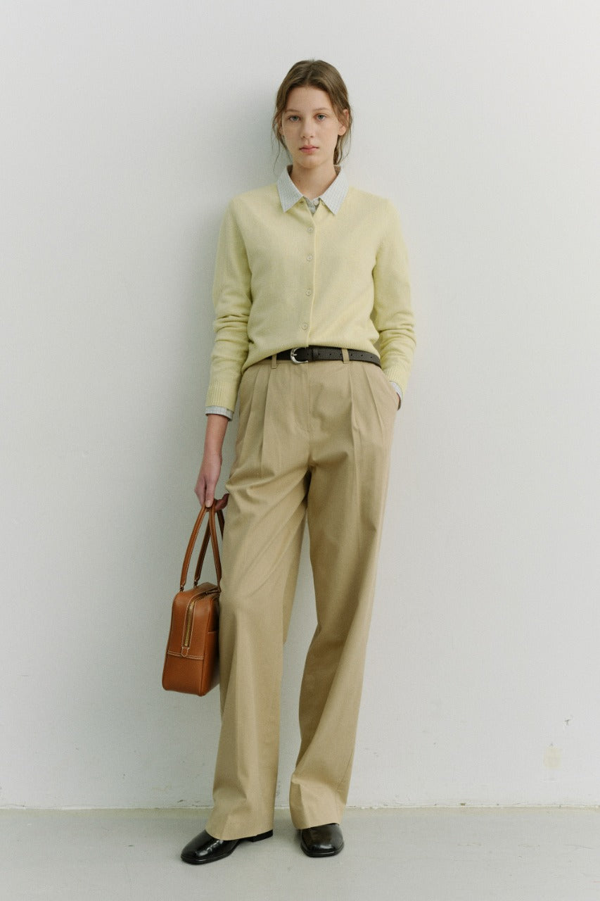 Dunst Essential Crewneck Knit Cardigan Lemon