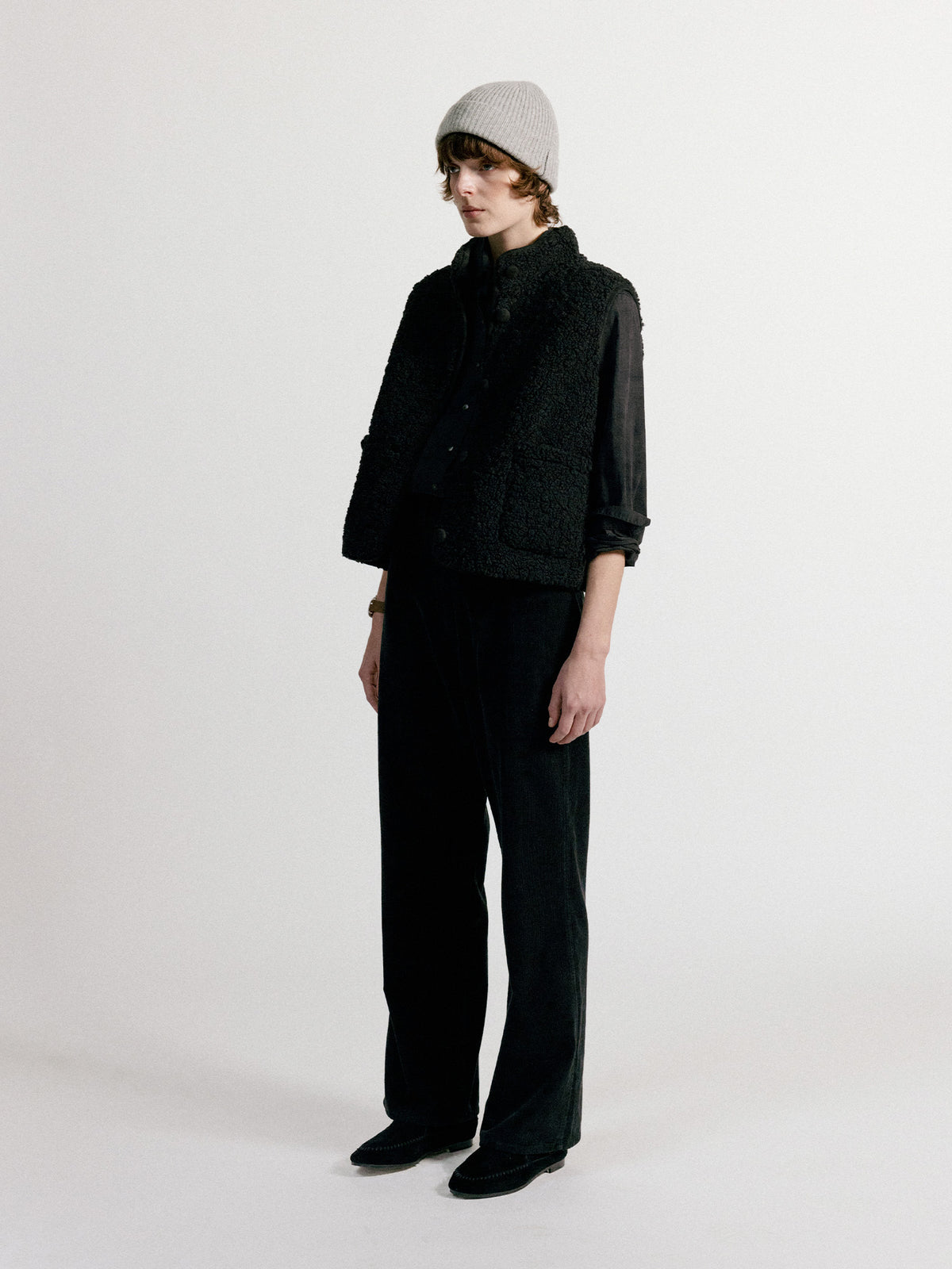 Nothing Written Washed corduroy pants (Black)