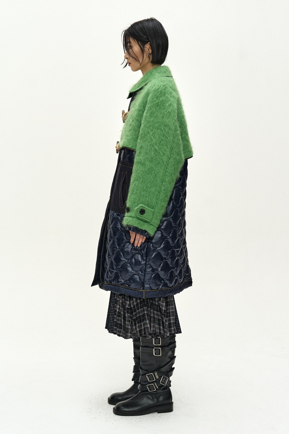 Andersson Bell Lawn Hairy Wool Quilted Duffle Coat