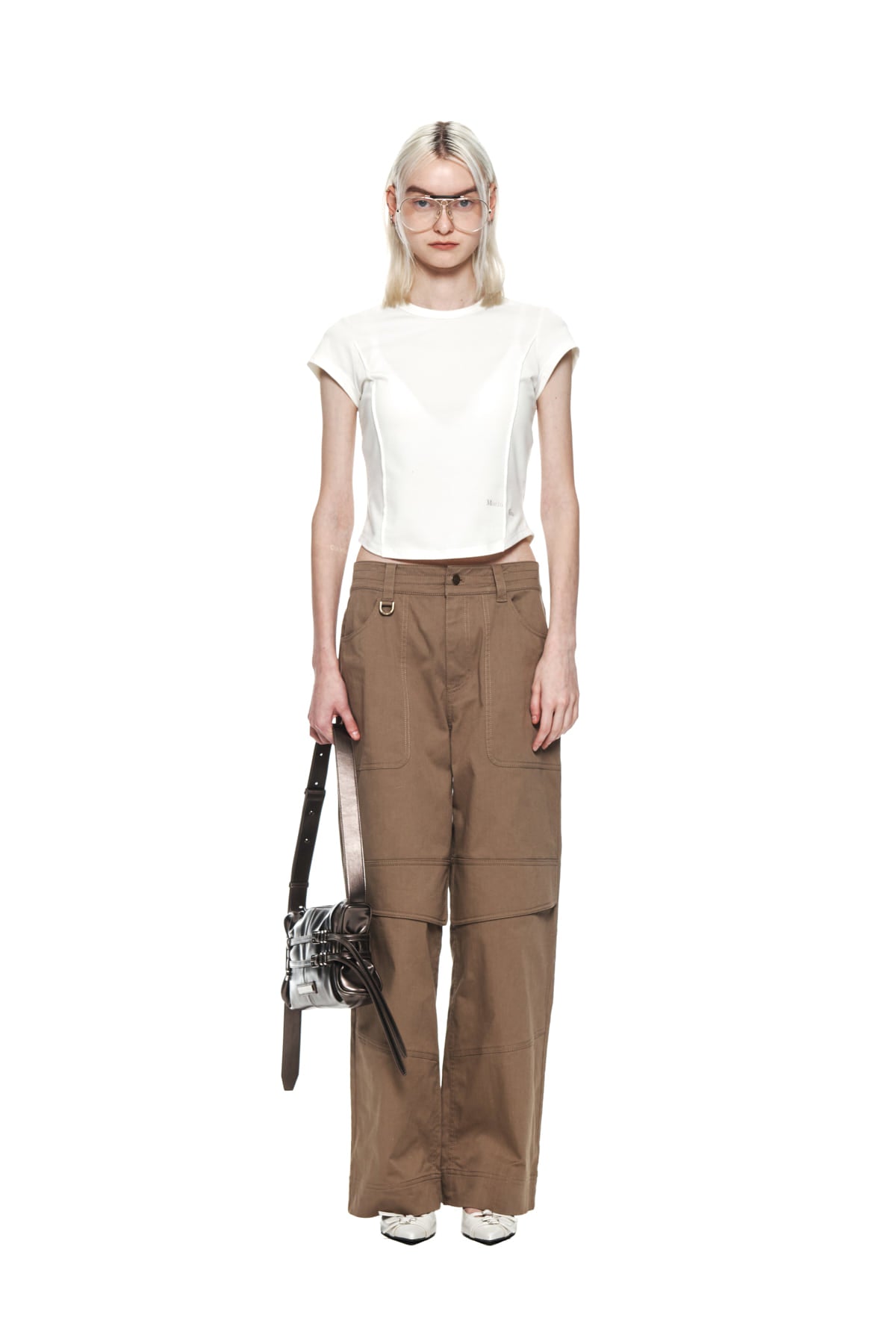 Matinkim Knee Big Pocket Cotton Pants IN Khaki Brown