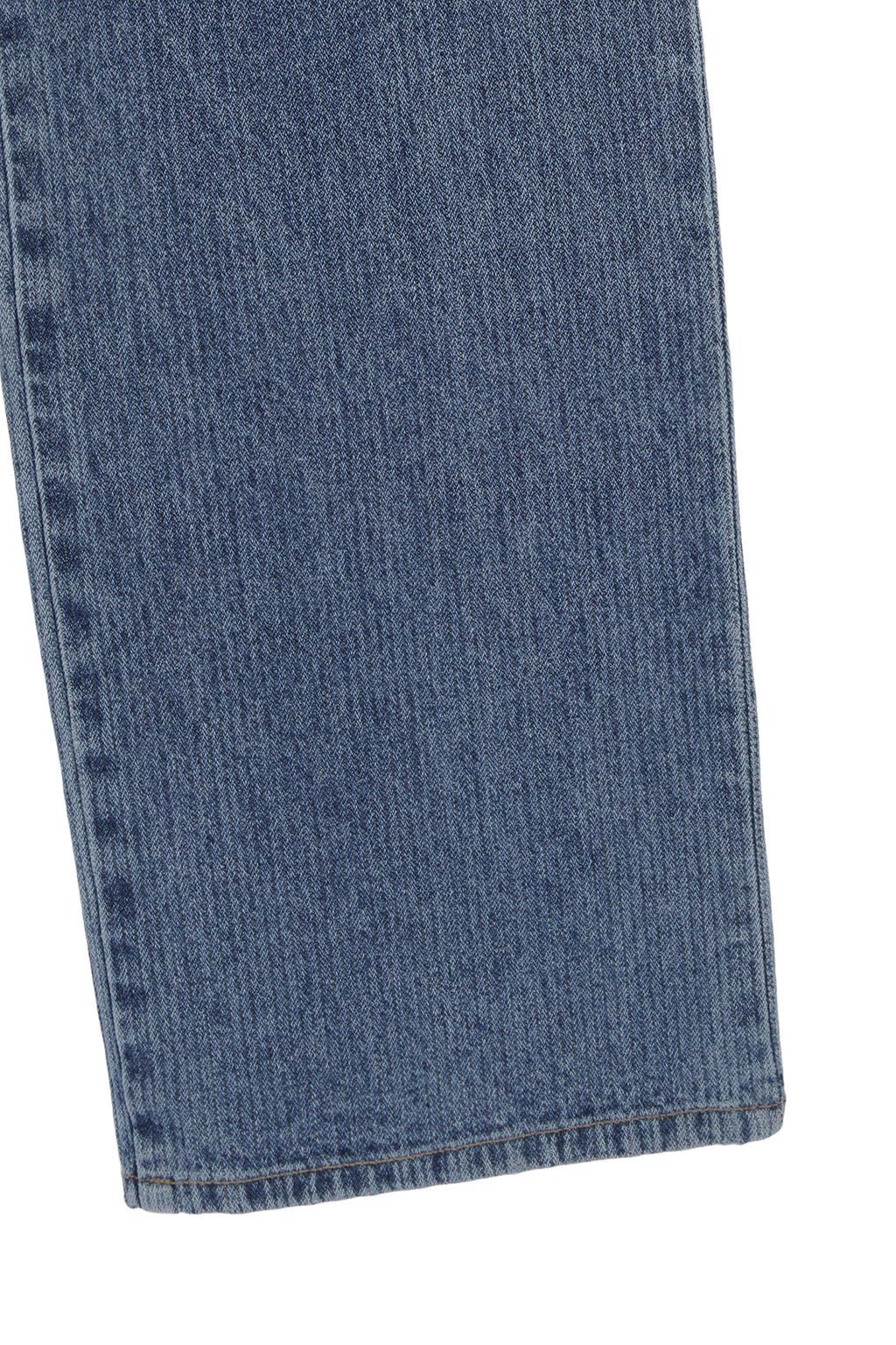 [matinkim] KNEE POINT STRIPE DENIM PANTS IN BLUE