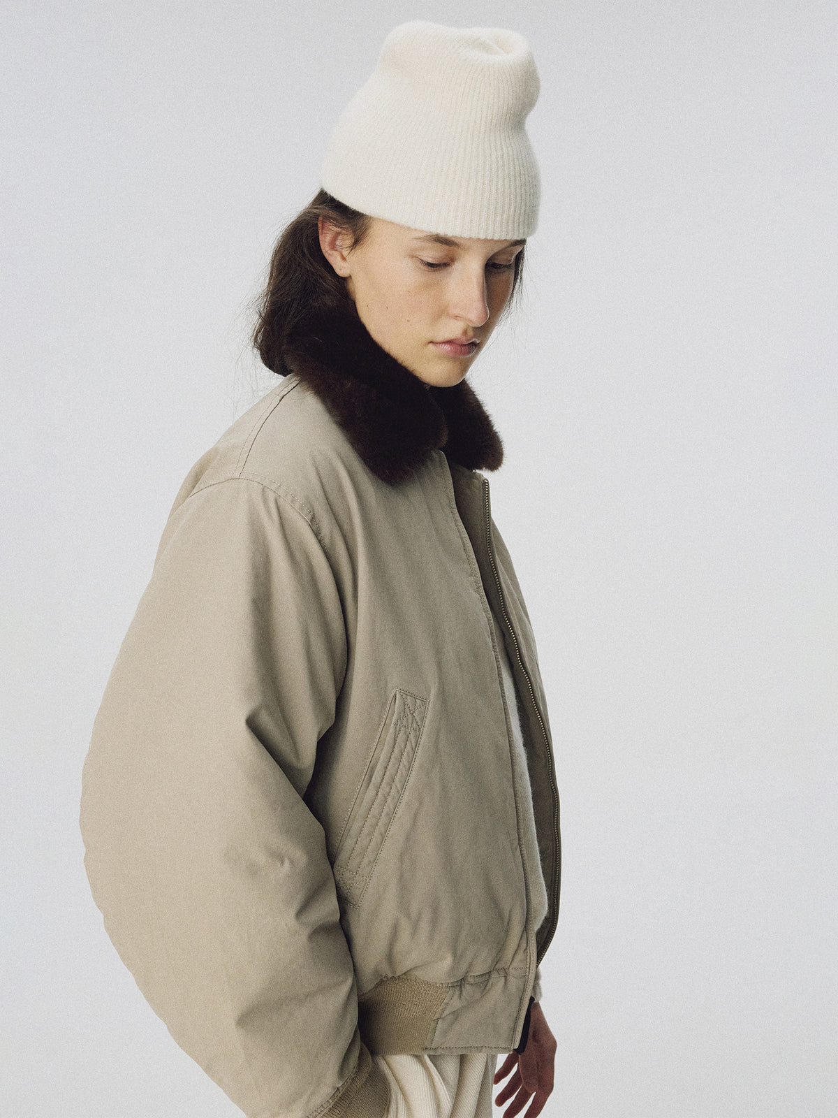 Nothing Written Bisou baby alpaca beanie (Clean white)