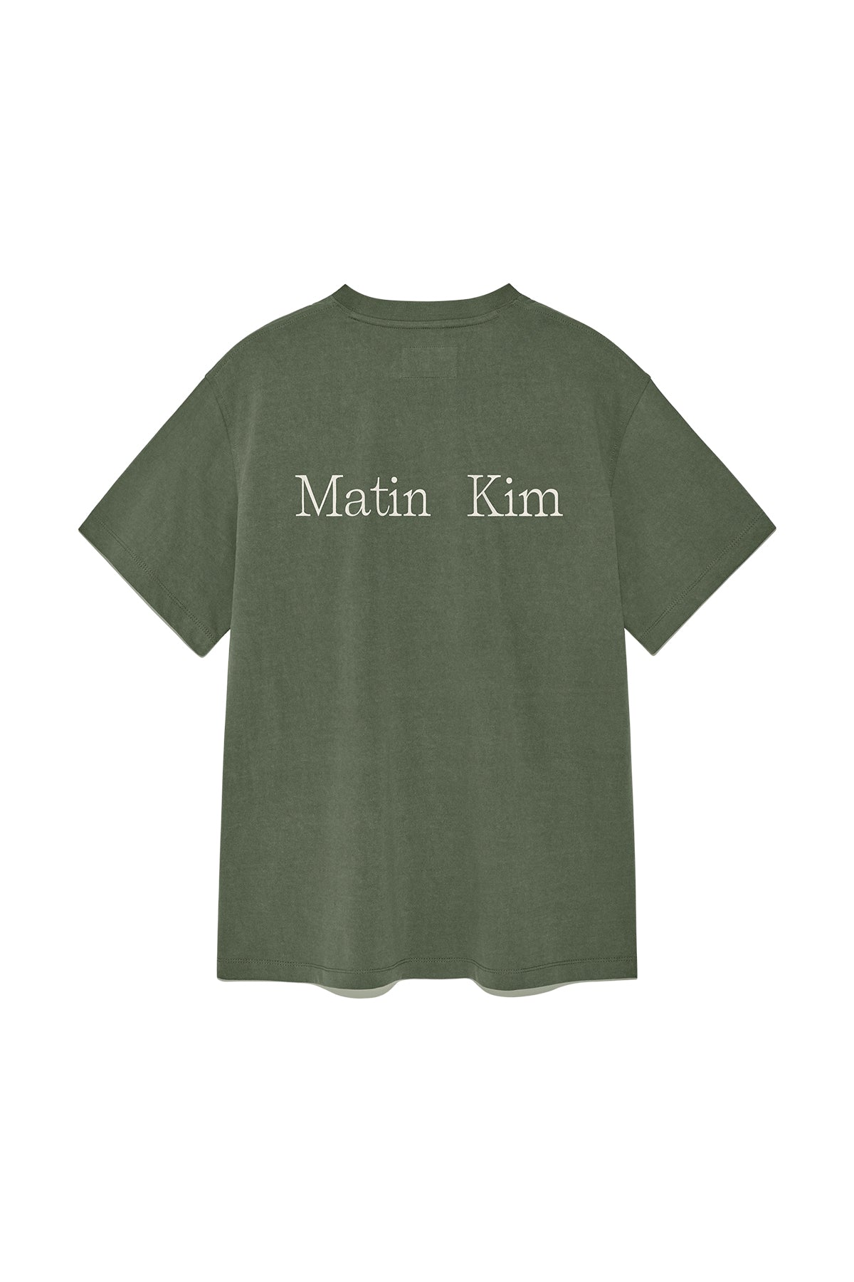 [matinkim] VINTAGE WASHED LOGO TOP FOR WOMEN IN KHAKI