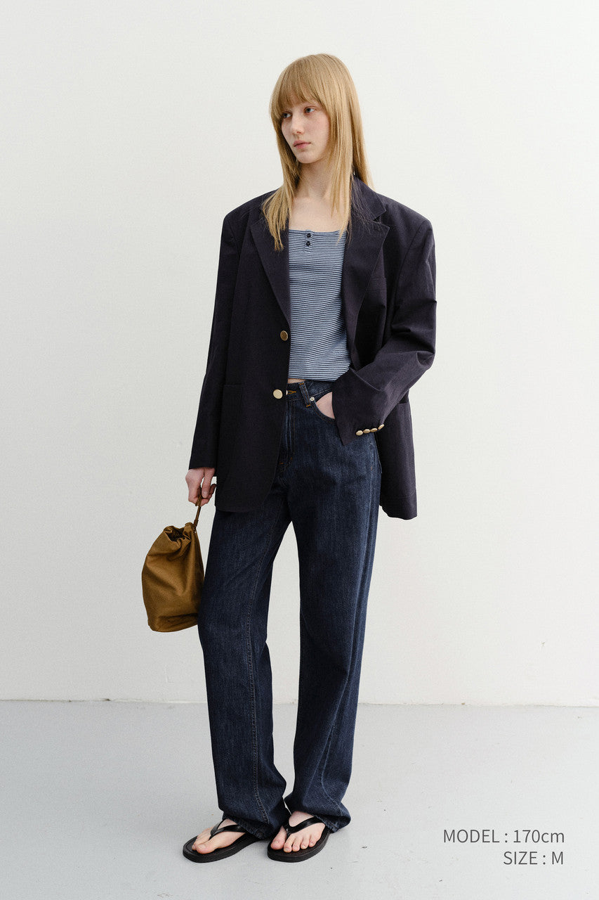 Dunst Unisex Classic Linen Jacket Navy