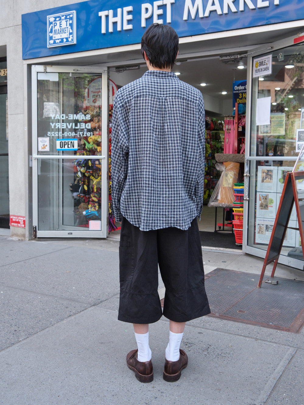 Low Classic Oversized Lc Sheer Checked Shirt Navy