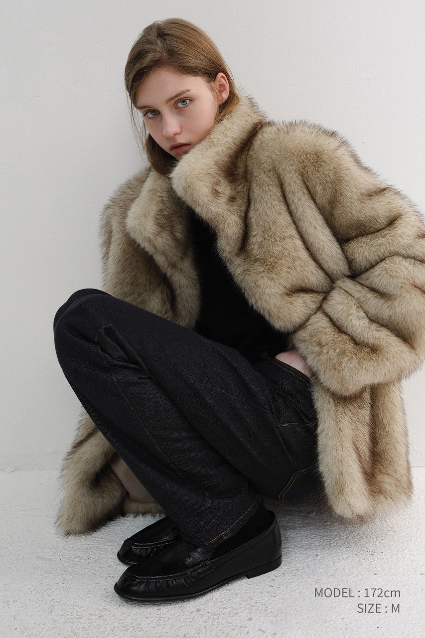 Dunst Half Fur Jacket Beige