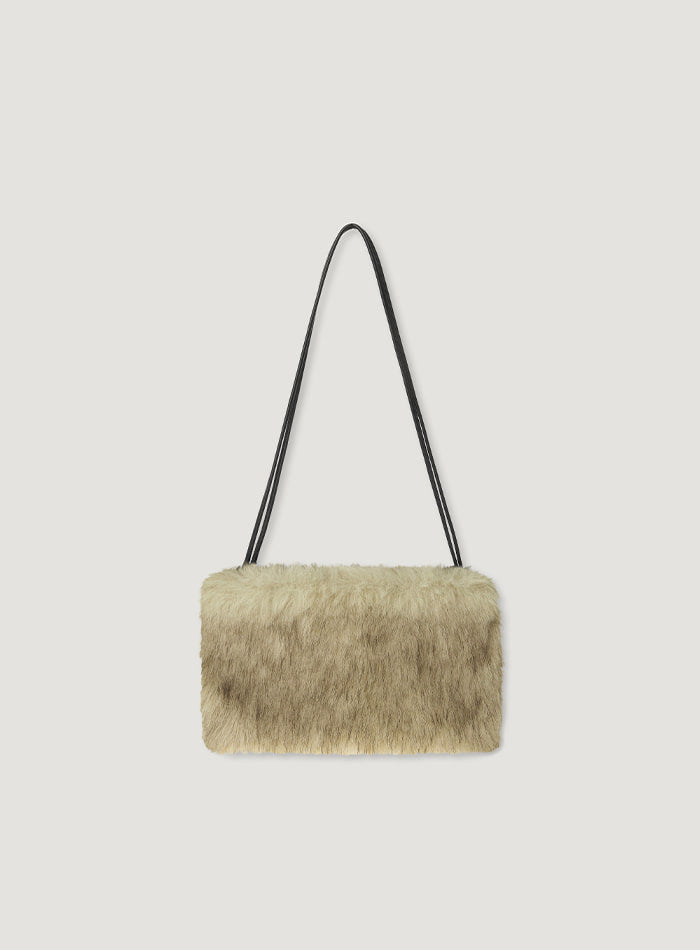 Mango Maniplease Nago Fur Bag Beige