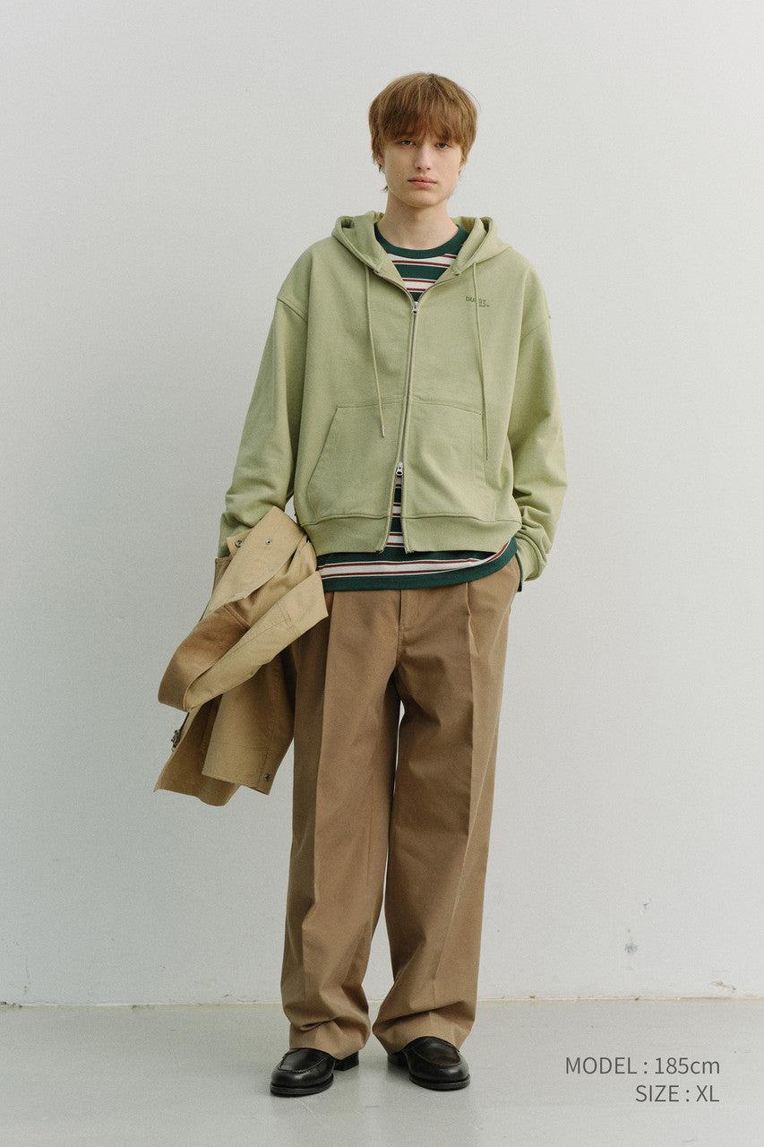 Dunst Unisex Cropped Zip-Up Hoodie Olive