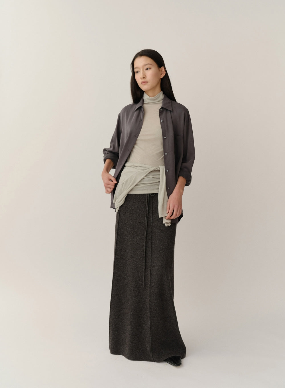 Kindersalmon Claudia Knit Skirt Melange Gray