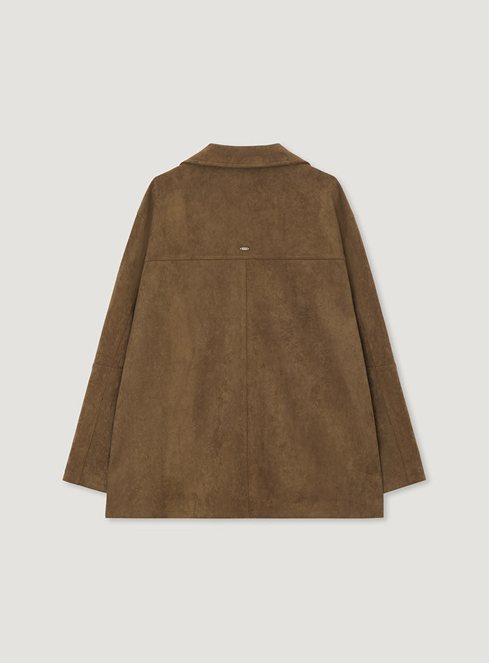 Mango Maniplease Tova Suede Jacket Camel