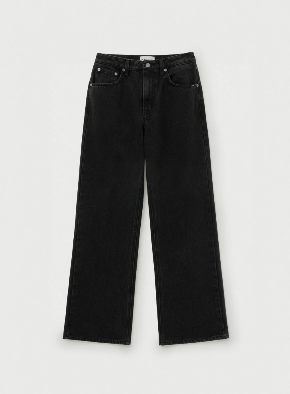[satur] (W) Straight Semi Loose Fit Denim Pants - Black