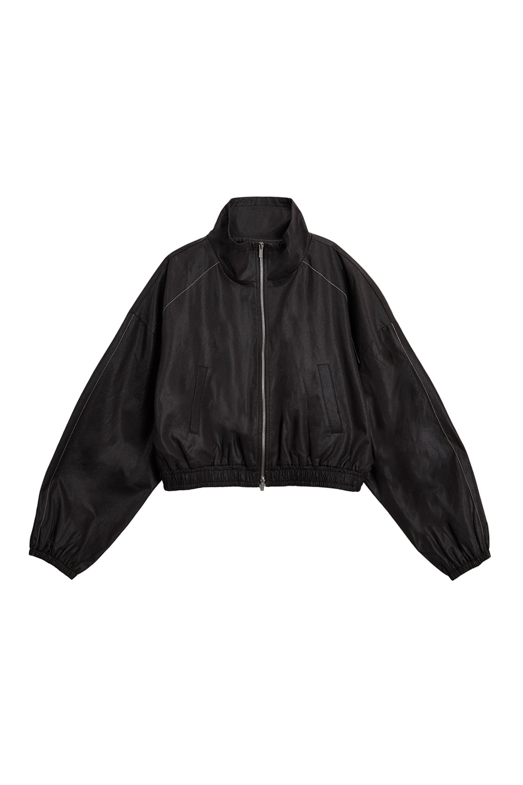 [matinkim] MATIN ROUGH COATING CROP BOMBER IN DARK BROWN