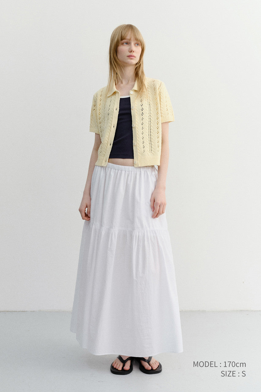 Dunst Collared Half Sleeve Cardigan Butter