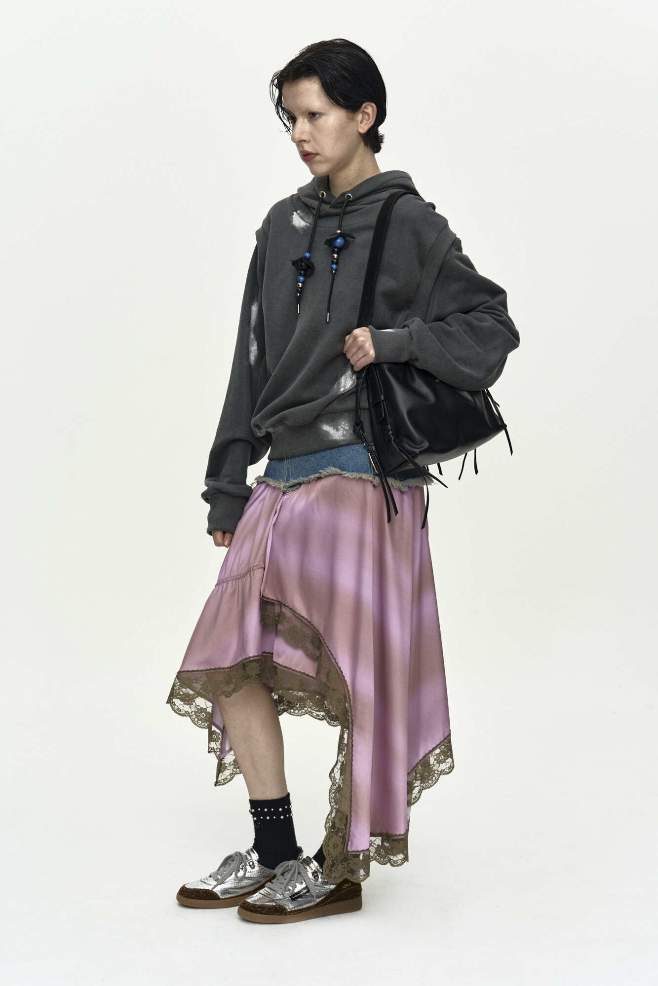 Andersson Bell Metallic Painted Layered Hoodie