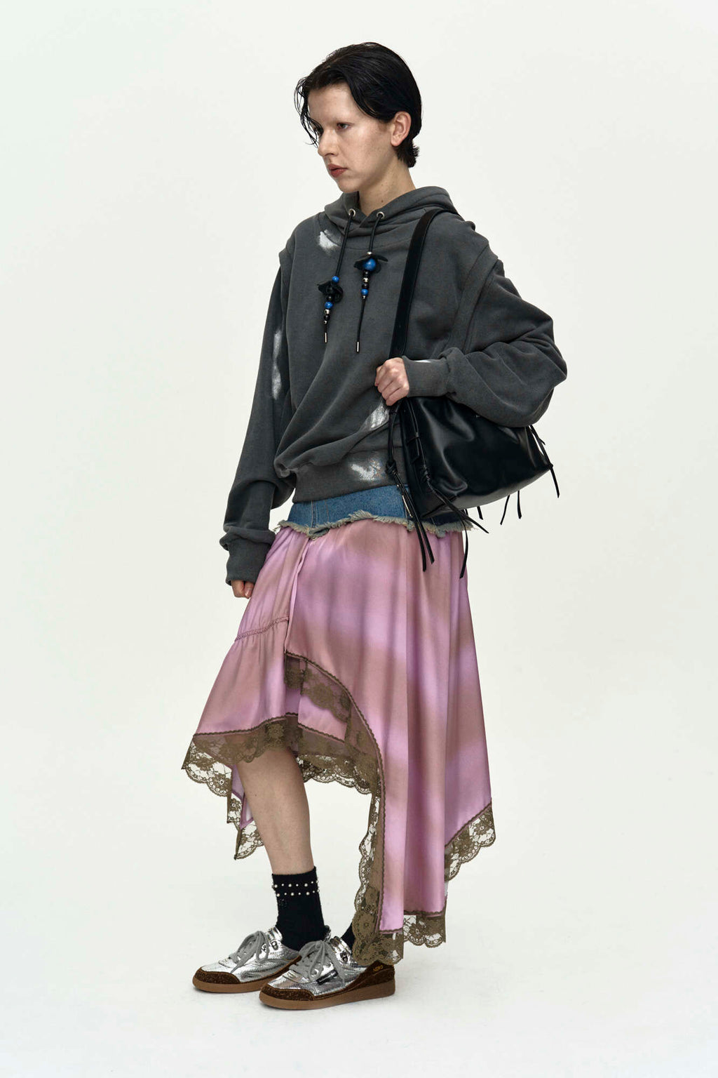 Andersson Bell Metallic Painted Layered Hoodie