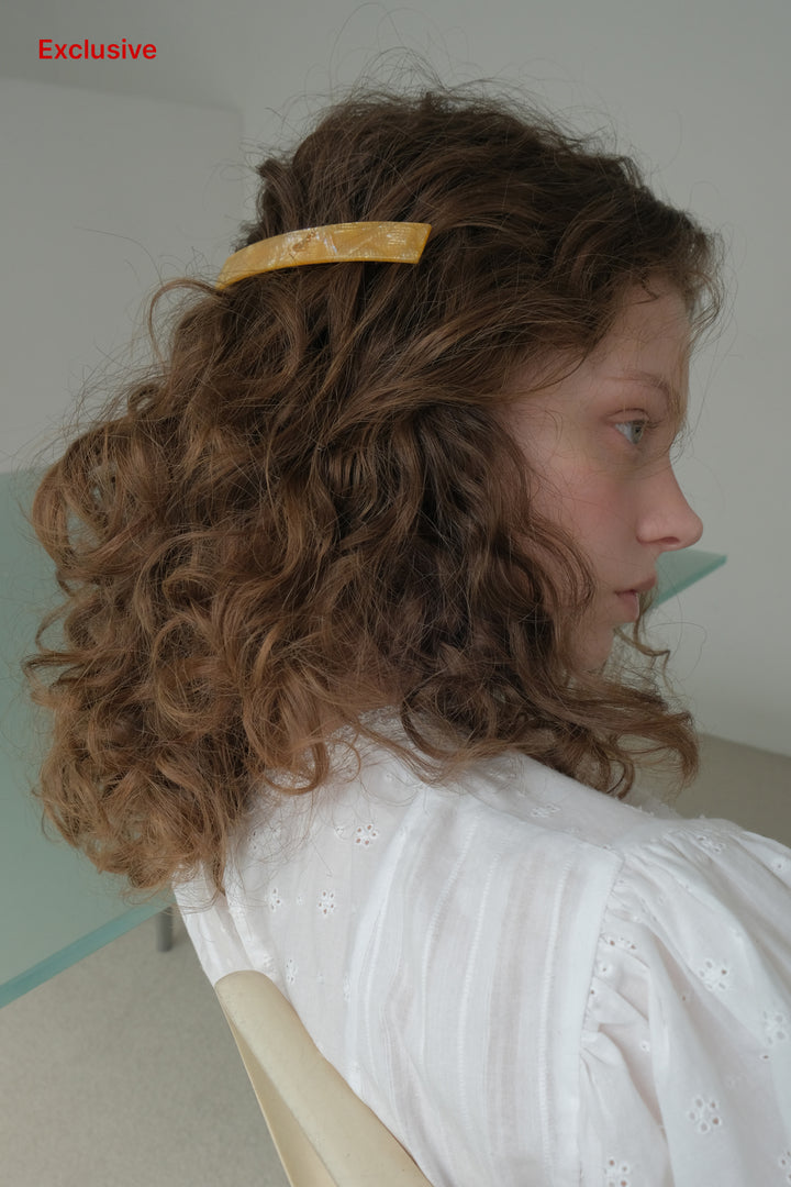 Overdueflair Of Logo Hair Pin by Mazzucchelli Yellow