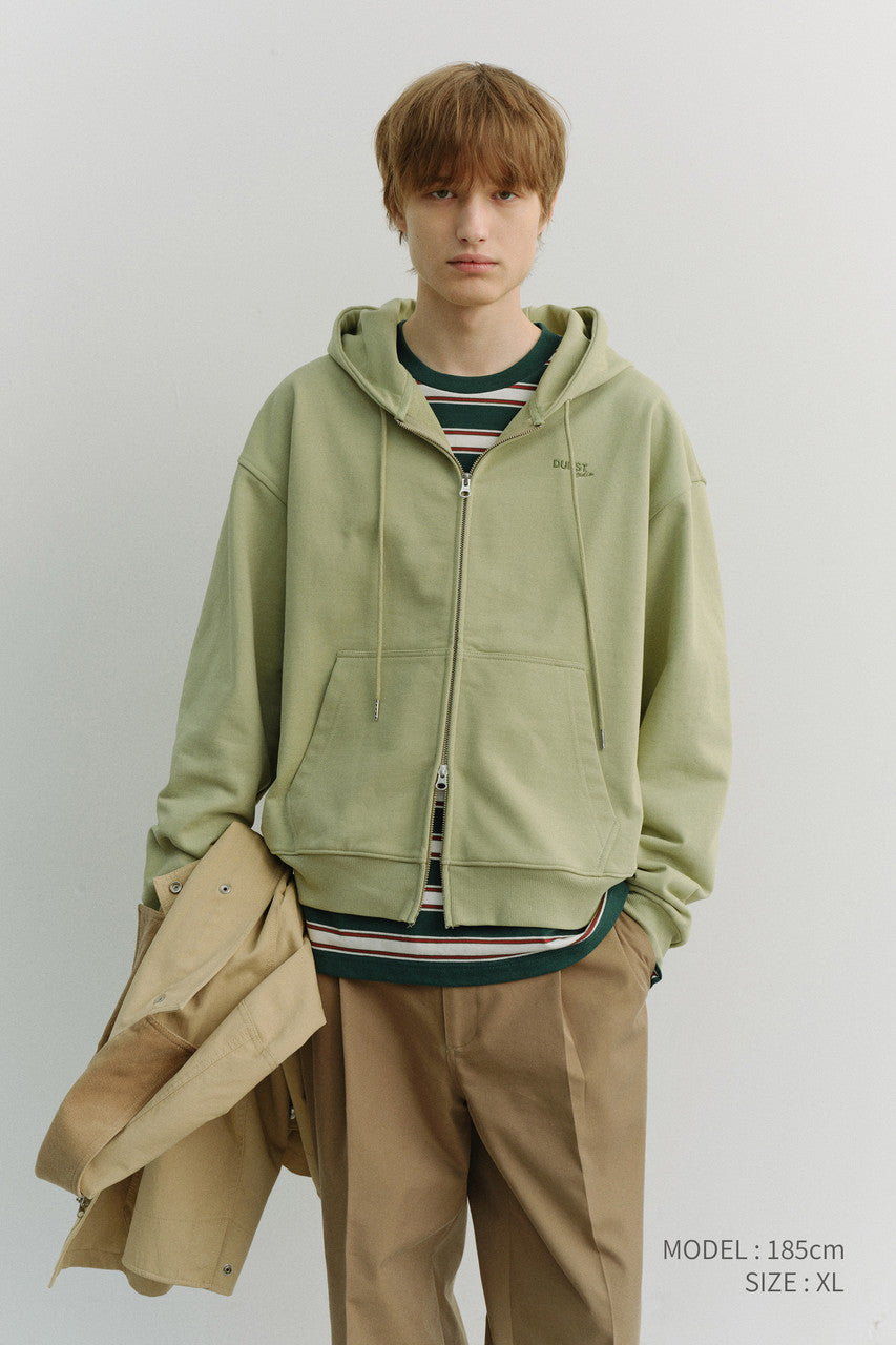 Dunst Unisex Cropped Zip-Up Hoodie Olive