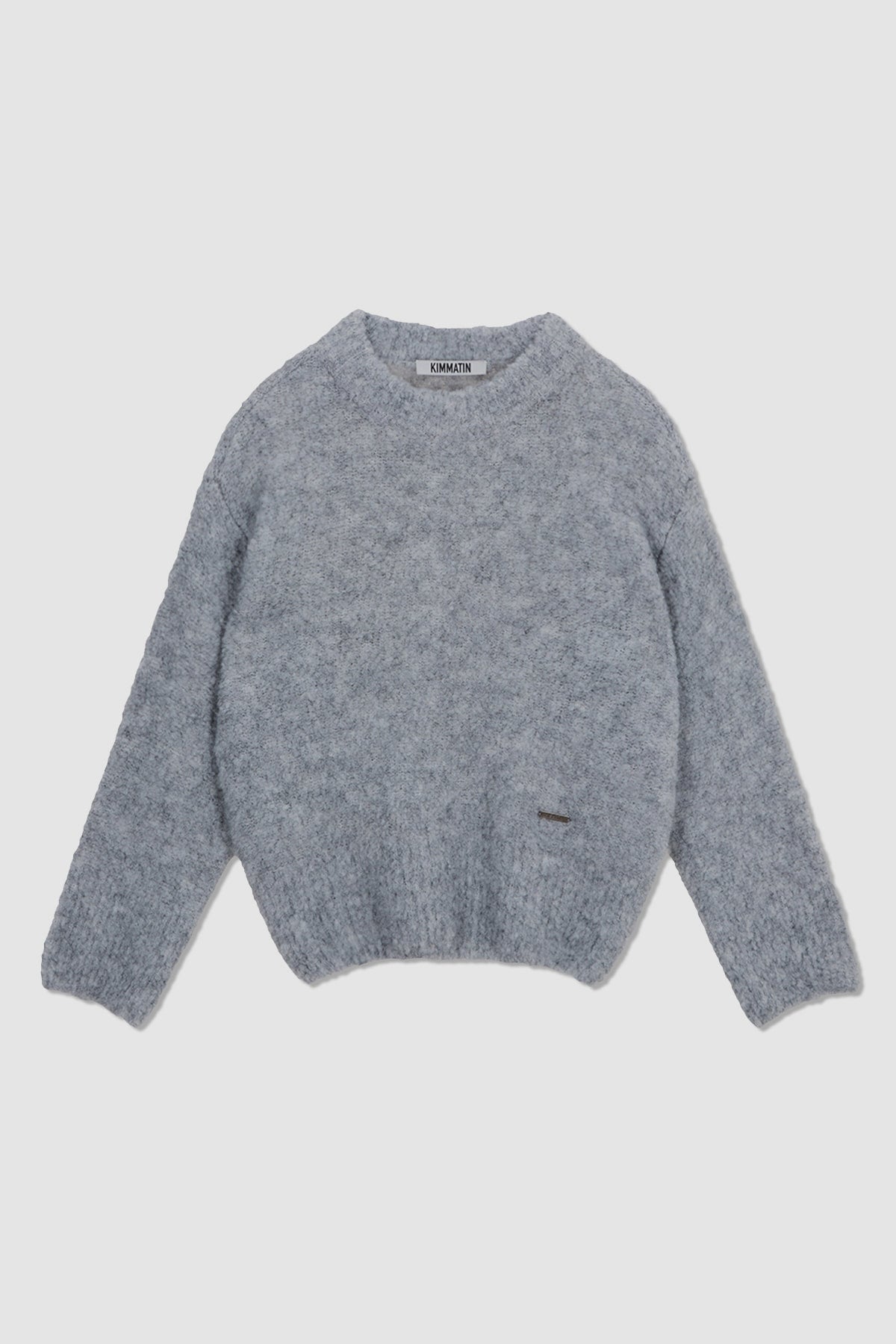 Matinkim Volume Neck Boucle Pullover IN Grey