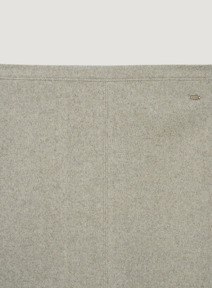 Mango Maniplease Law Wool Skirt Oatmeal